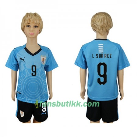 Fotball-VM 2018 Uruguay drakt L.Suarez 9 Barn Hjemmetrøye